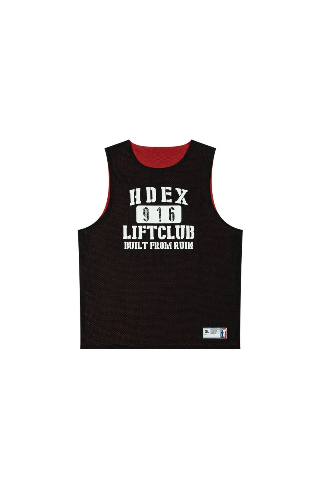 HDEX Baju Korea Olahraga Mesh Reversible Sleeveless Black Pria Fitness
