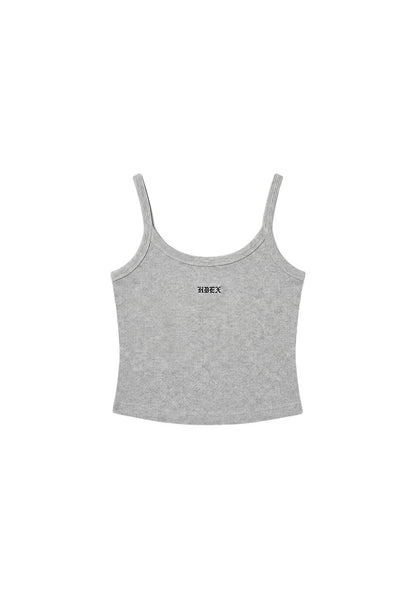 HDEX Baju Korea Olahraga One Mile 2-Way Waffle Sleeveless Melange White Wanita Fitness