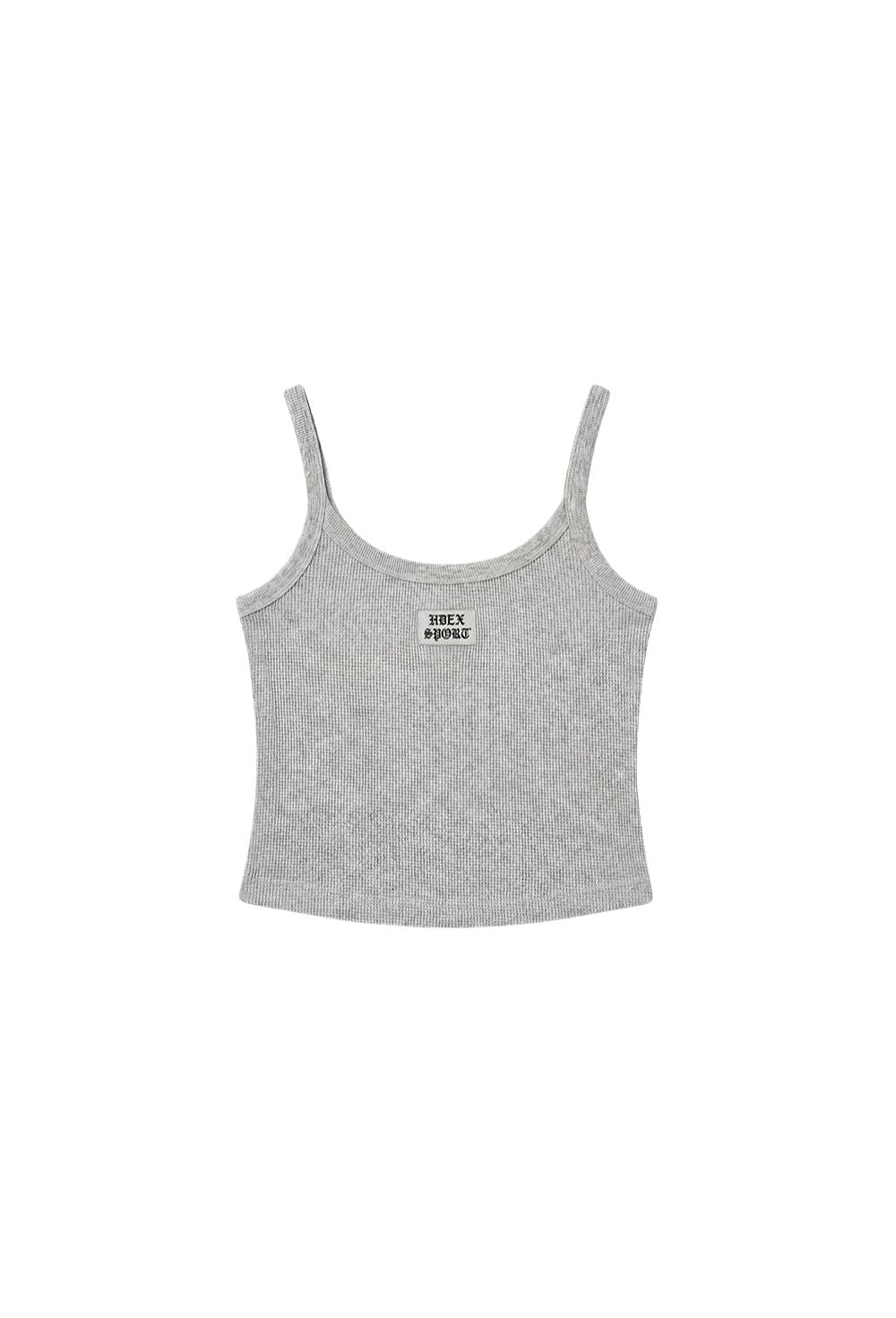 HDEX Baju Korea Olahraga One Mile 2-Way Waffle Sleeveless Melange White Wanita Fitness