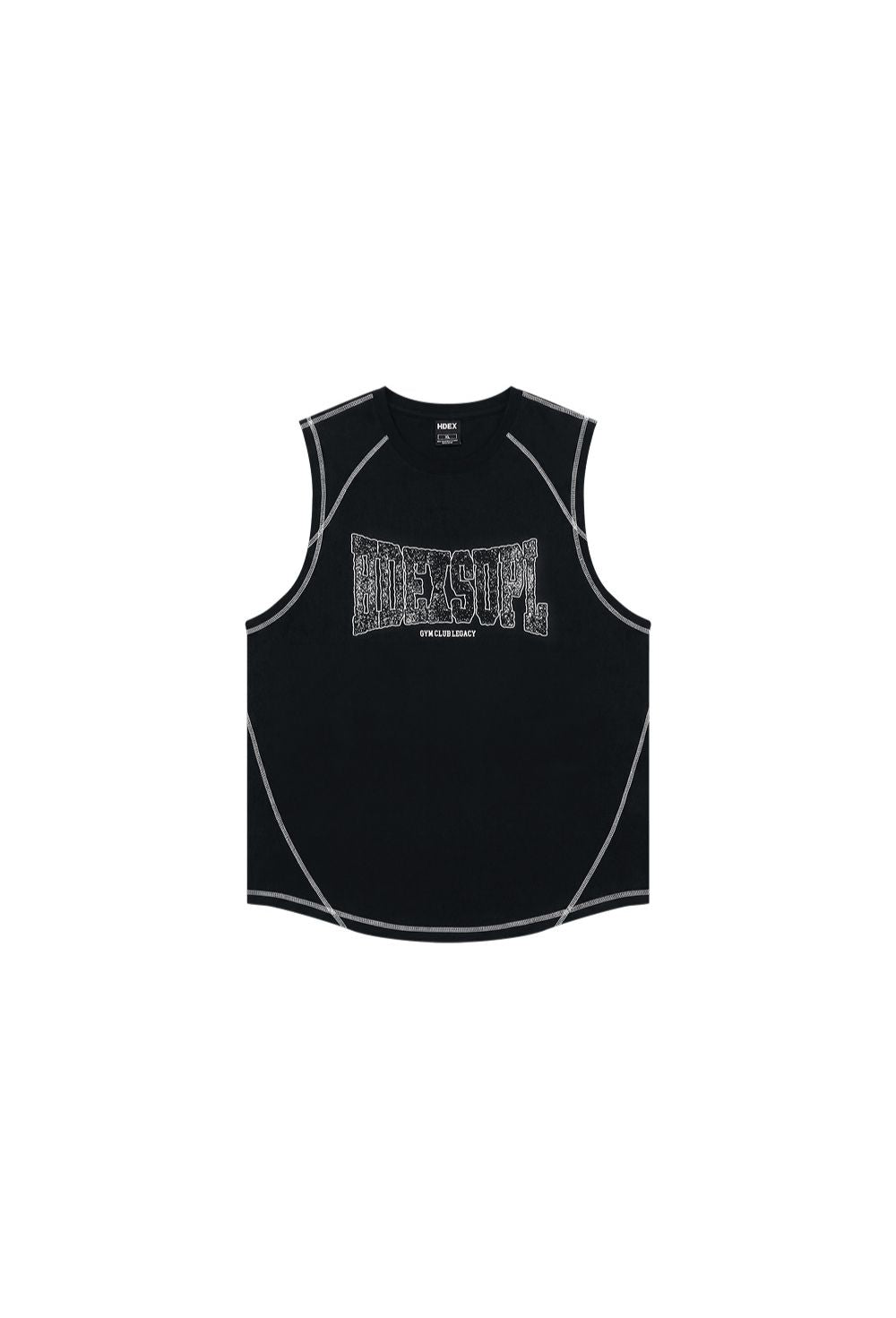 HDEX Baju Korea Olahraga Mega Wide Sleeveless Black Pria Fitness