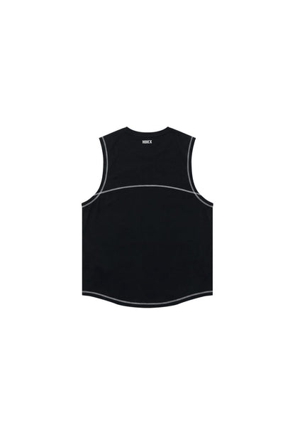 HDEX Baju Korea Olahraga Mega Wide Sleeveless Black Pria Fitness