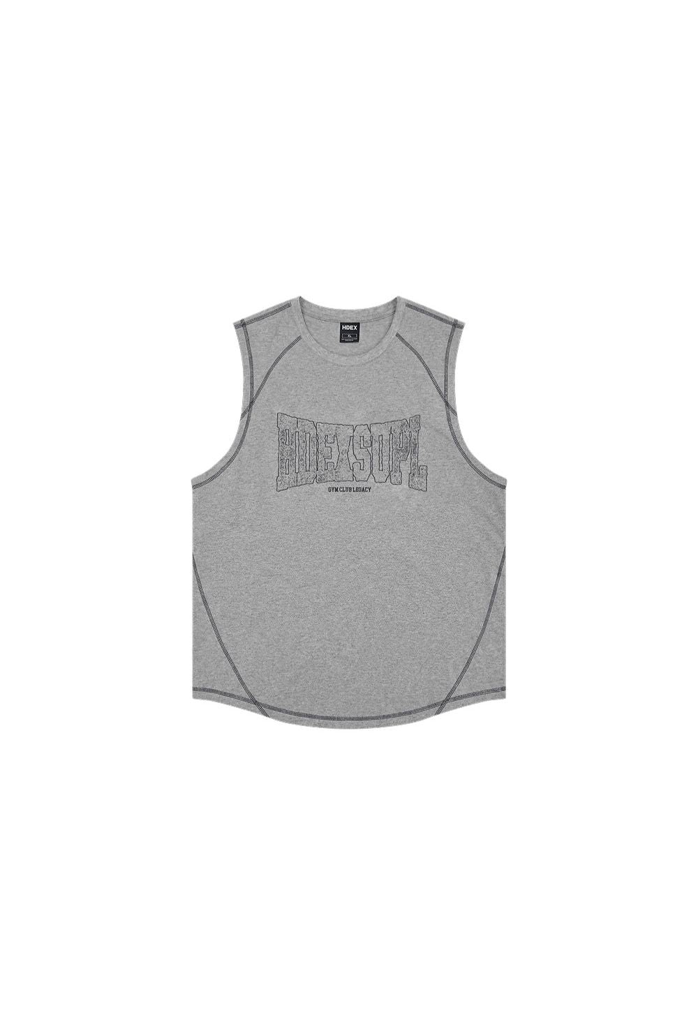 HDEX Baju Korea Olahraga Mega Wide Sleeveless Melange Gray Pria Fitness