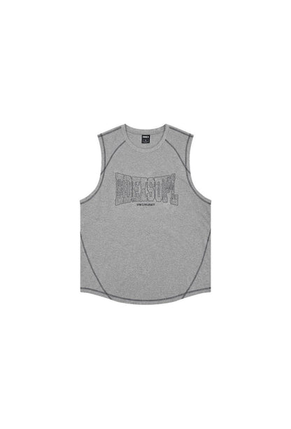 HDEX Baju Korea Olahraga Mega Wide Sleeveless Melange Gray Pria Fitness