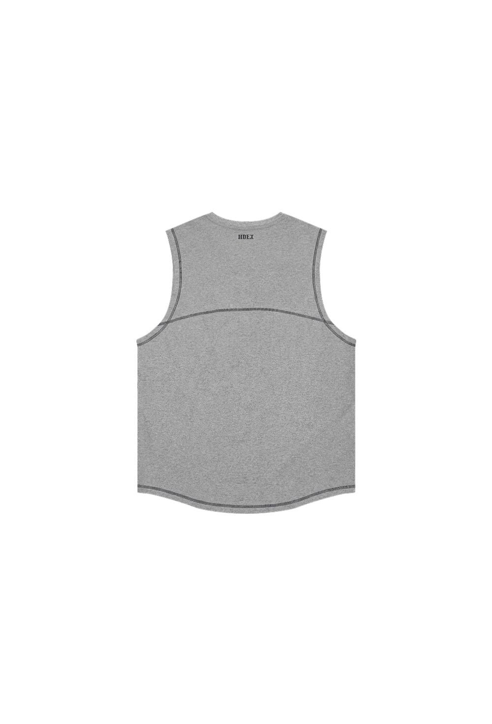 HDEX Baju Korea Olahraga Mega Wide Sleeveless Melange Gray Pria Fitness