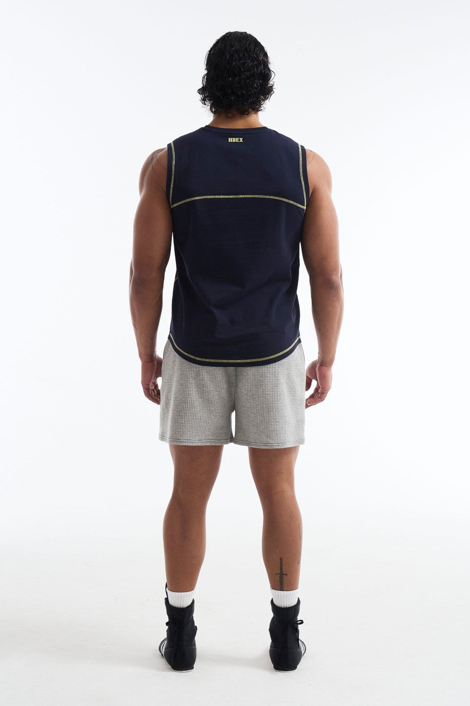 HDEX Baju Korea Olahraga Mega Wide Sleeveless Navy Pria Fitness