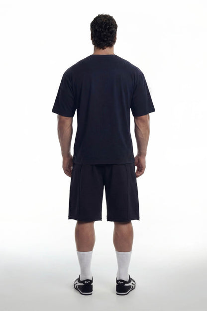HDEX Baju Korea Olahraga Core Sorona Mesh Short Sleeve Navy Pria Fitness
