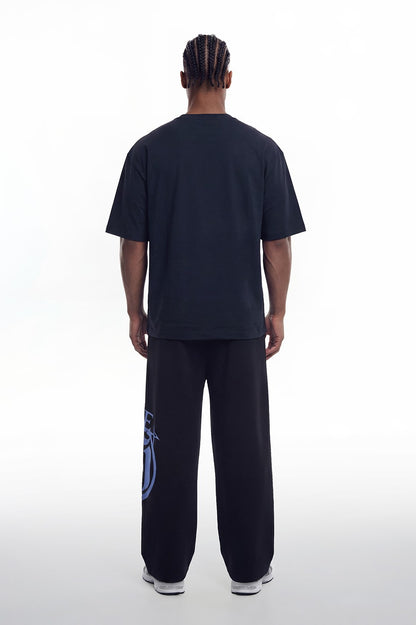 HDEX Baju Korea Olahraga Overlay Giant Fit Navy Pria Fitness