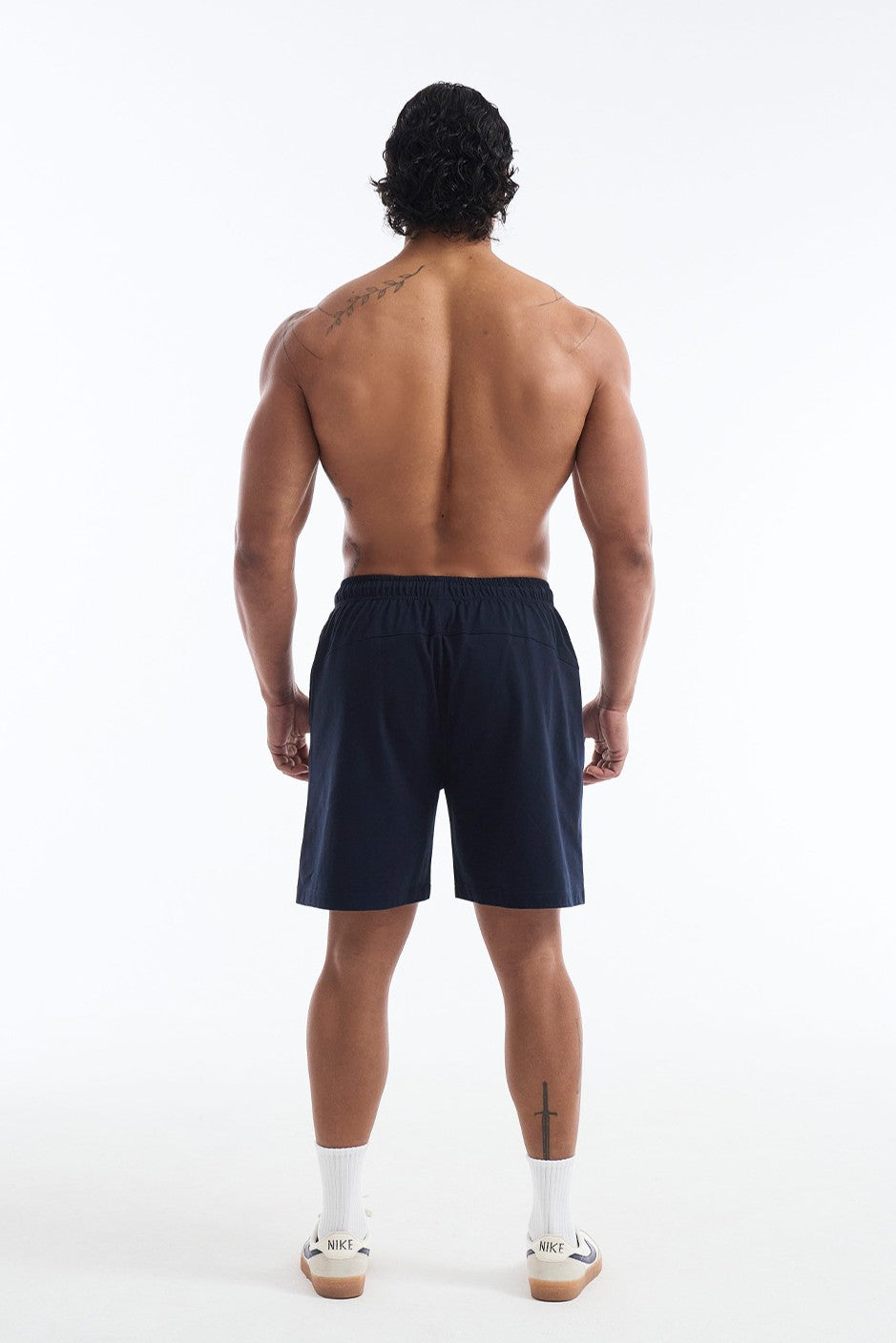 HDEX Celana Korea Olahraga Crack Printed Shorts Navy Pria Fitness