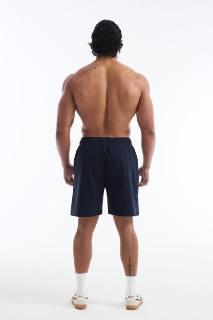 HDEX Celana Korea Olahraga Crack Printed Shorts Navy Pria Fitness