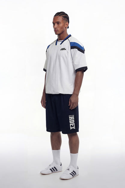 HDEX Celana Korea Olahraga Classic Pintuck Mesh Shorts Navy Pria Fitness