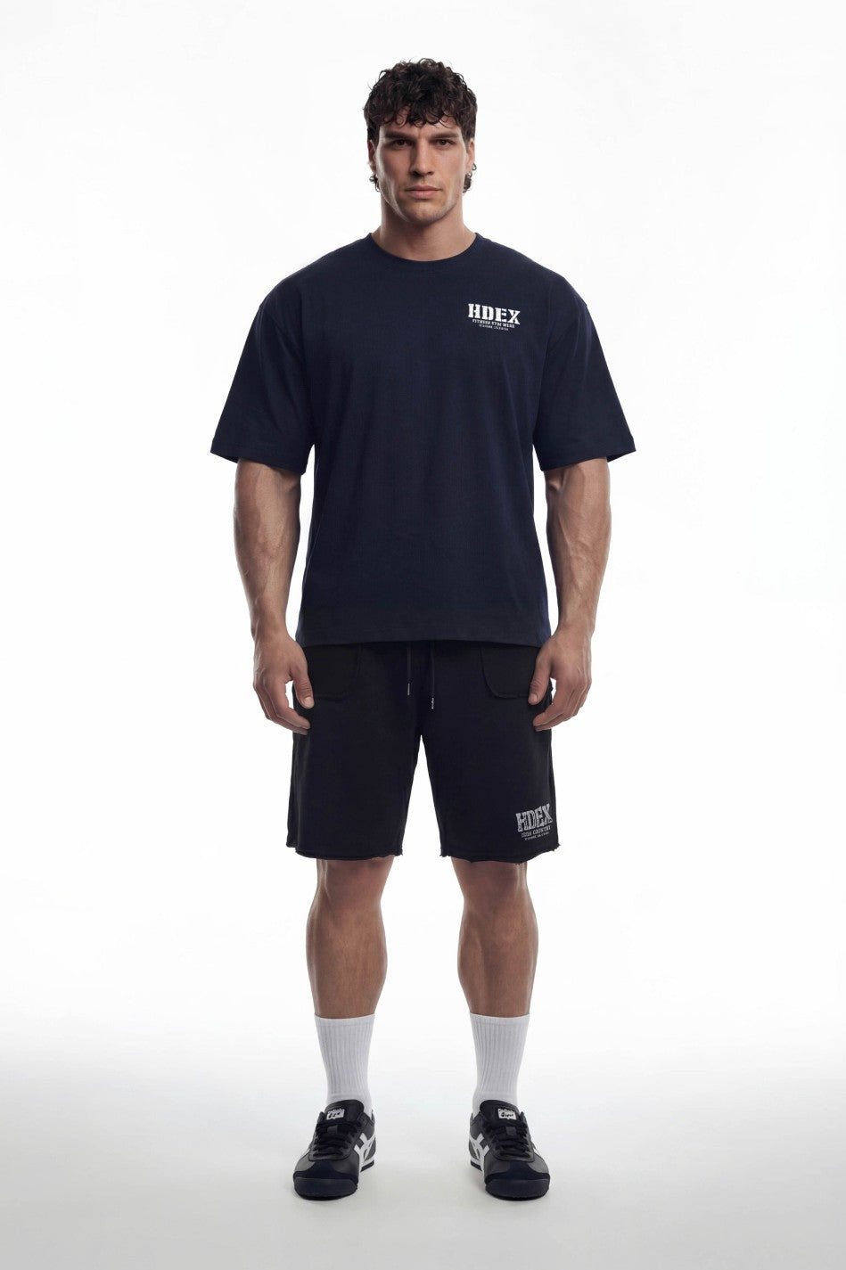 HDEX Baju Korea Olahraga Core Sorona Mesh Short Sleeve Navy Pria Fitness