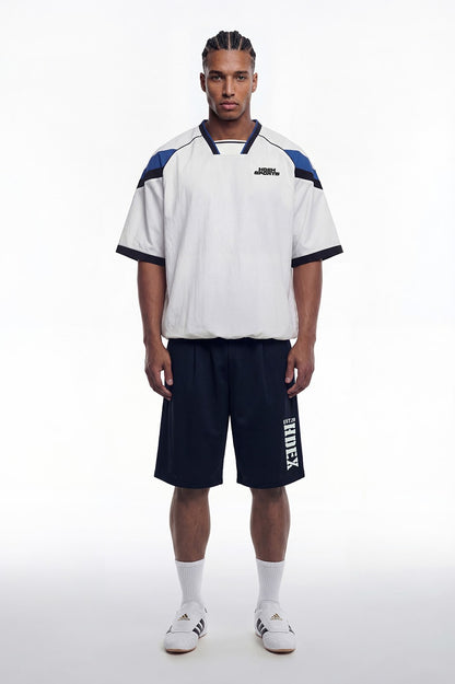 HDEX Celana Korea Olahraga Classic Pintuck Mesh Shorts Navy Pria Fitness