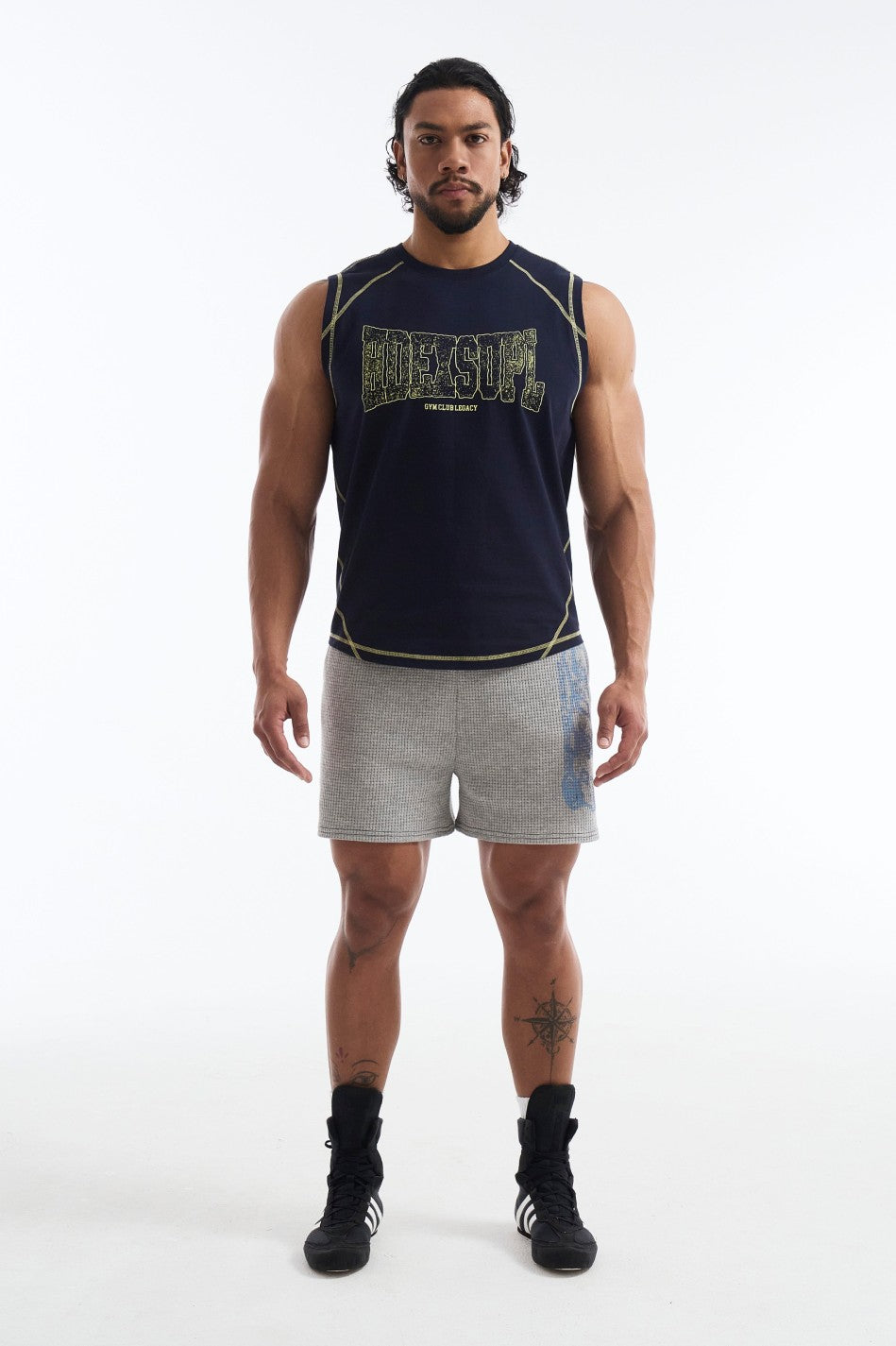 HDEX Baju Korea Olahraga Mega Wide Sleeveless Navy Pria Fitness