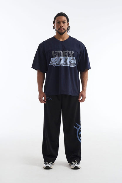 HDEX Baju Korea Olahraga Core Combi Sorona Mesh Short Sleeve Navy