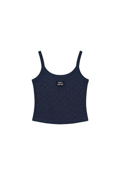 HDEX Baju Korea Olahraga One Mile 2-Way Waffle Sleeveless Navy Wanita Fitness