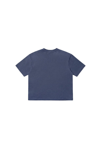 HDEX Baju Korea Olahraga Essential Pigment Short-Cut Sleeve Navy Pria Fitness