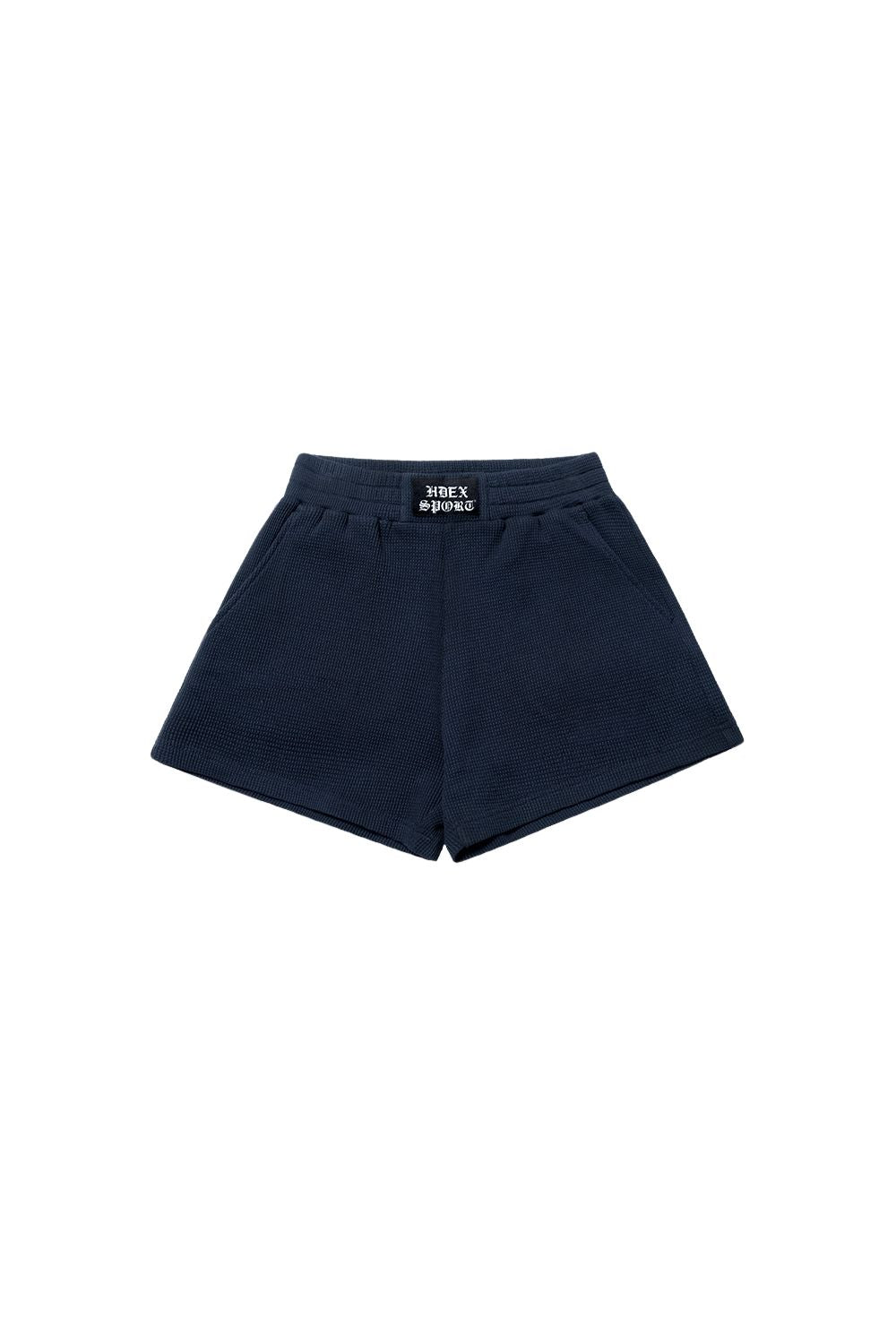 HDEX Celana Korea Olahraga One Mile Label Waffle Shorts W Navy Wanita Fitness