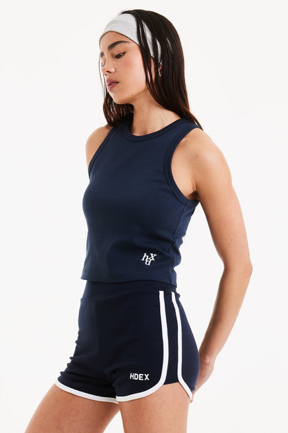 HDEX Womens Rounding Color Scheme Line Shorts Navy