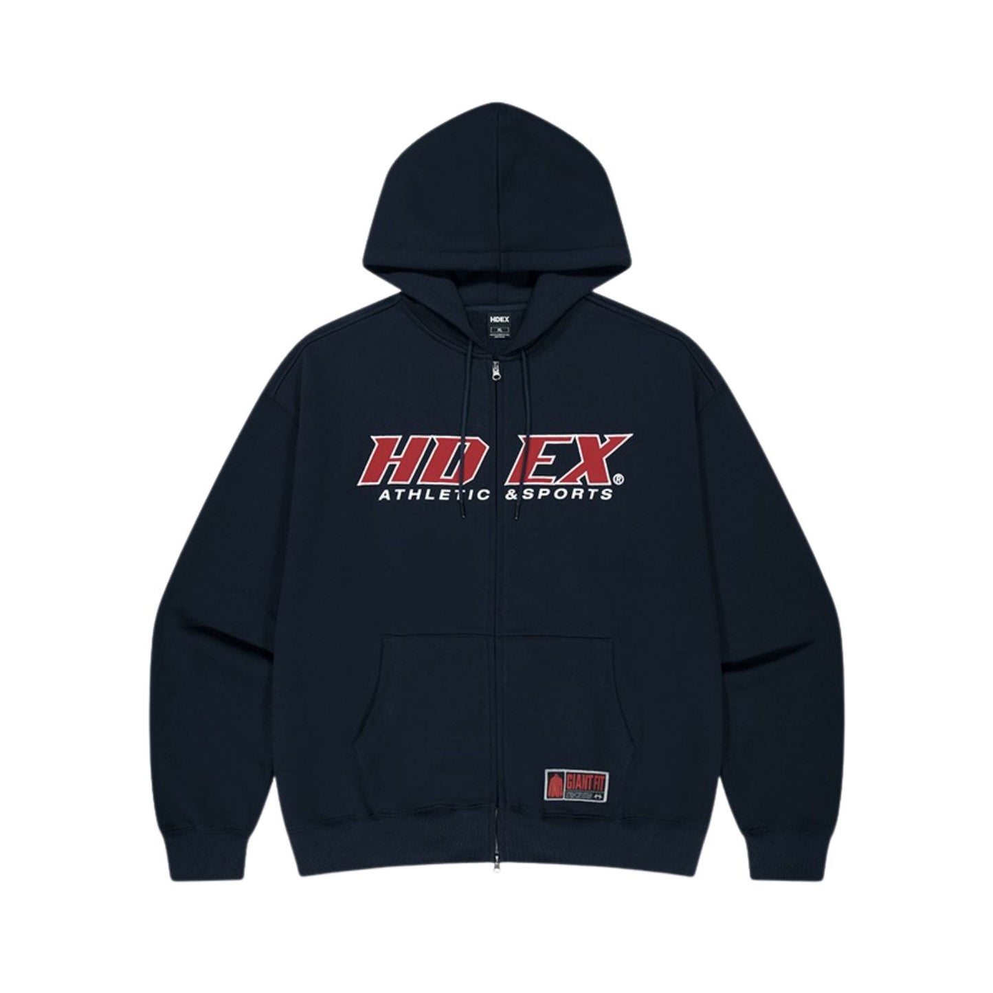 HDEX Baju Korea Olahraga Origin Giant Fit Hoodie Zip-Up Navy Pria Fitness