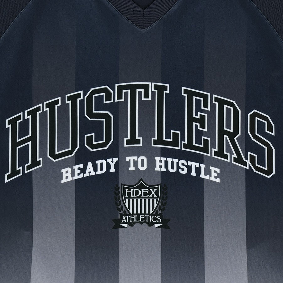 HDEX Baju Korea Olahraga Stripe Jersey Long Sleeve Navy Pria Fitness