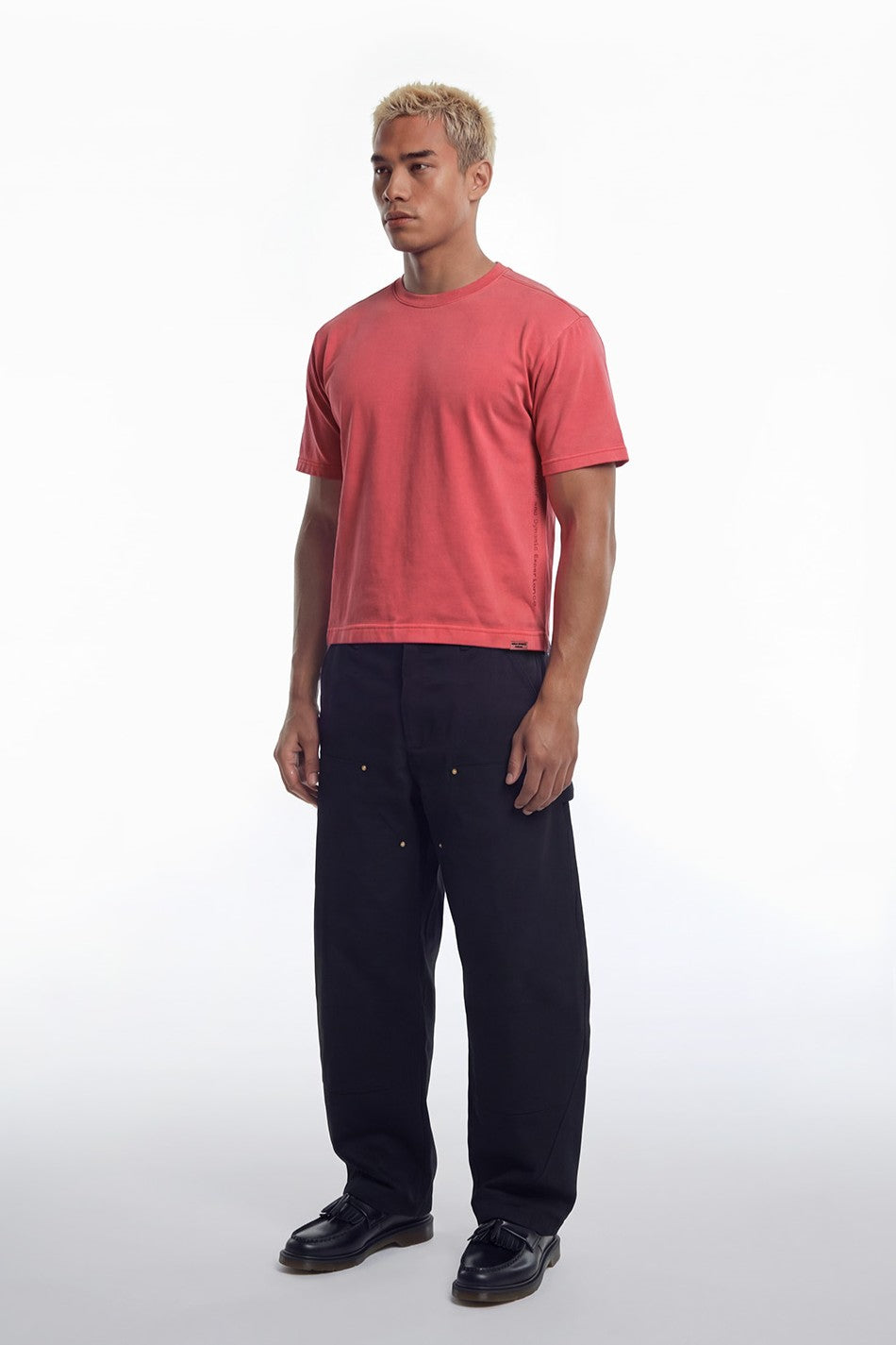 HDEX Baju Korea Olahraga Essential Pigment Short-Cut Sleeve Red Pria Fitness