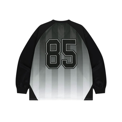 HDEX Baju Korea Olahraga Stripe Jersey Long Sleeve Black Pria Fitness