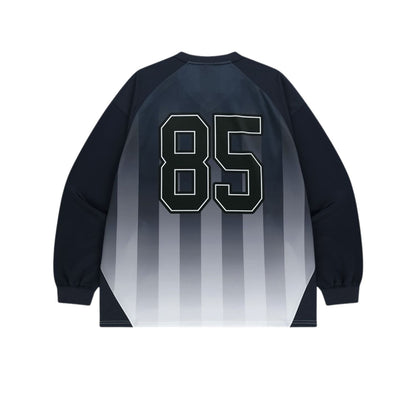 HDEX Baju Korea Olahraga Stripe Jersey Long Sleeve Navy Pria Fitness
