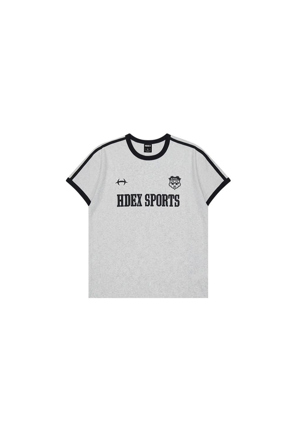 HDEX Baju Korea Olahraga Sporty Ringer Muscle Fit Short Sleeve Melange White Pria Fitness
