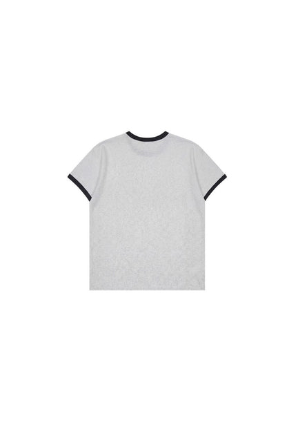 HDEX Baju Korea Olahraga Sporty Ringer Muscle Fit Short Sleeve Melange White Pria Fitness