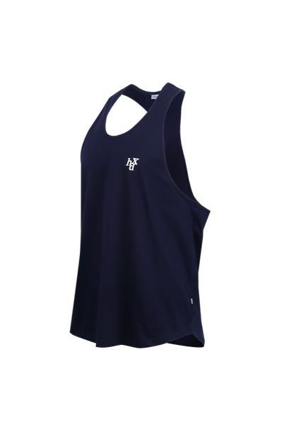 HDEX Baju Korea Olahraga Back Slogan Balance Sleeveless Shirt Dark Navy Pria Fitness