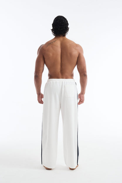 HDEX Celana Korea Olahraga Crack Printed Track Pants White Pria Fitness