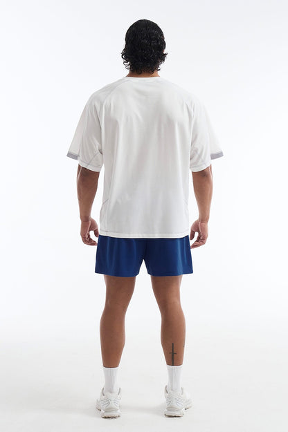 HDEX Baju Korea Olahraga 916 Giant Fit Mesh Short Sleeve White Pria Fitness