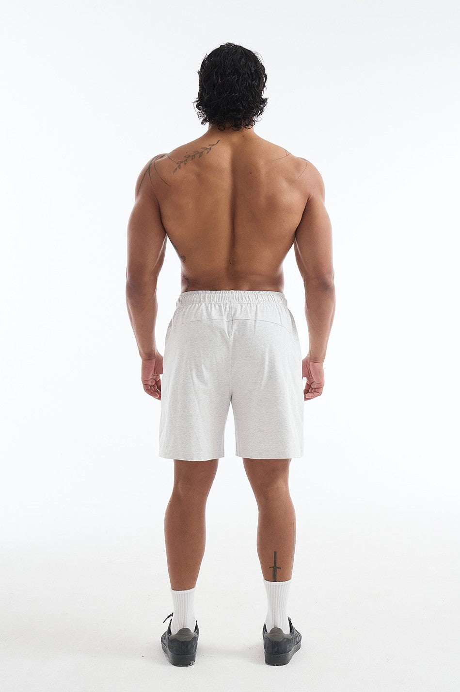 HDEX Celana Korea Olahraga Crack Printed Shorts Melange White Pria Fitness