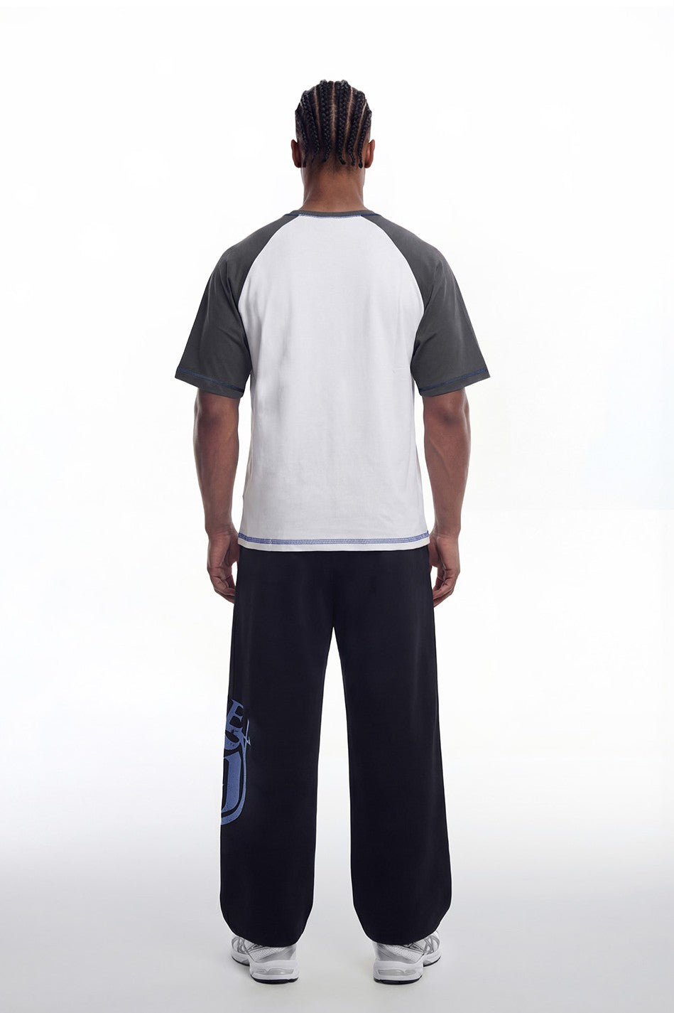 HDEX Baju Korea Olahraga Lift Stitch Raglan Short Sleeve White Pria Fitness