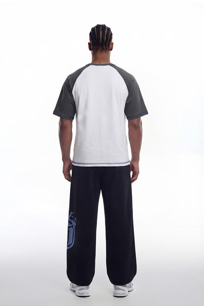 HDEX Baju Korea Olahraga Lift Stitch Raglan Short Sleeve White Pria Fitness