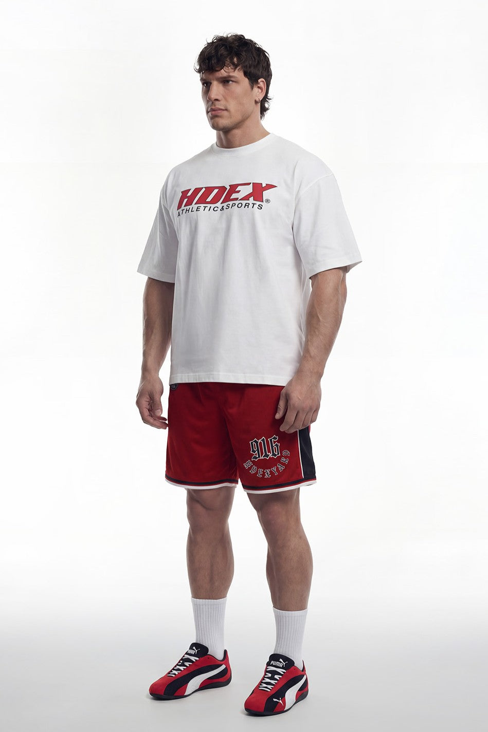 HDEX Baju Korea Olahraga Origin Short Sleeve White Pria Fitness