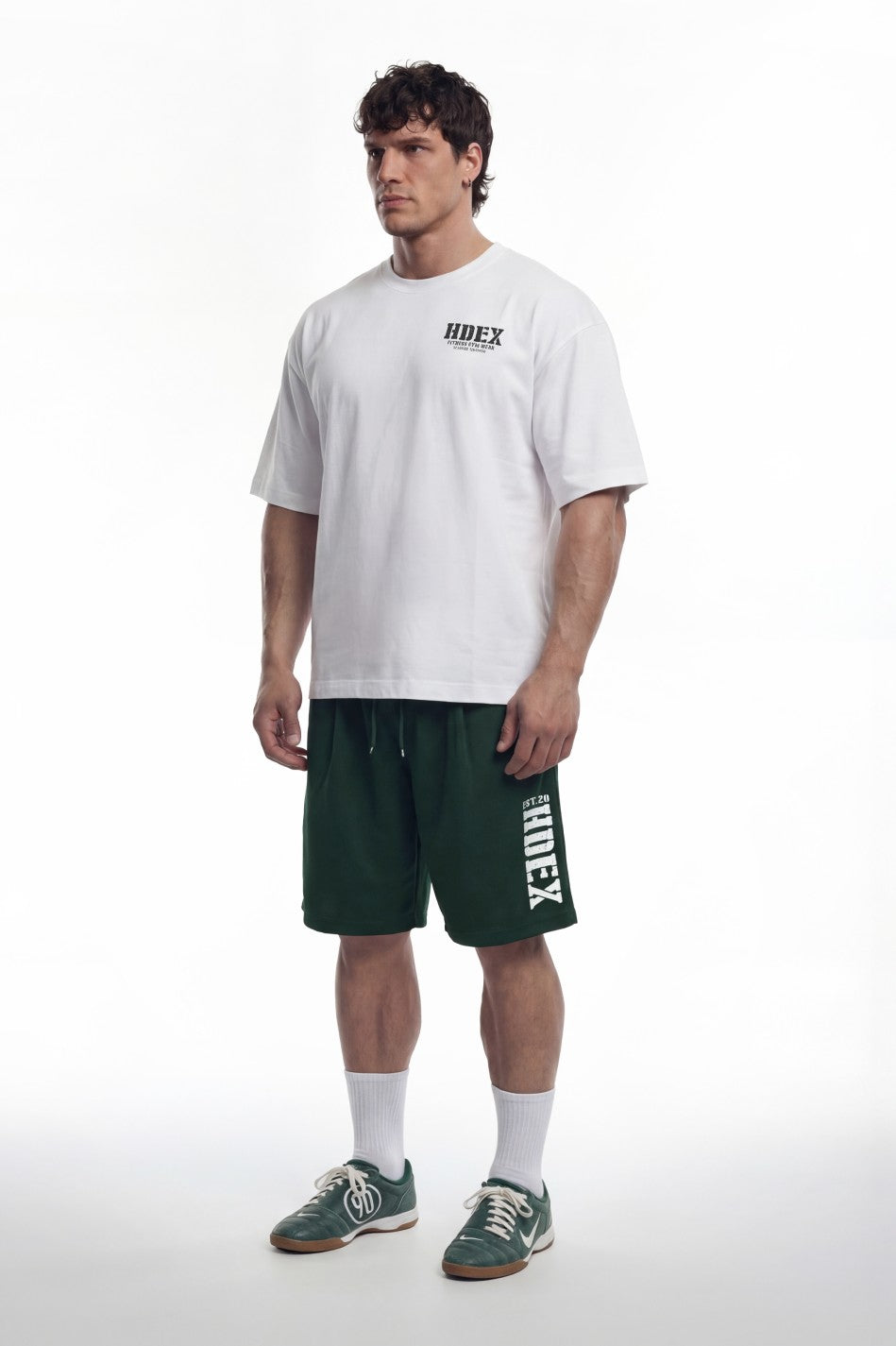 HDEX Baju Korea Olahraga Core Sorona Mesh Short Sleeve White Pria Fitness