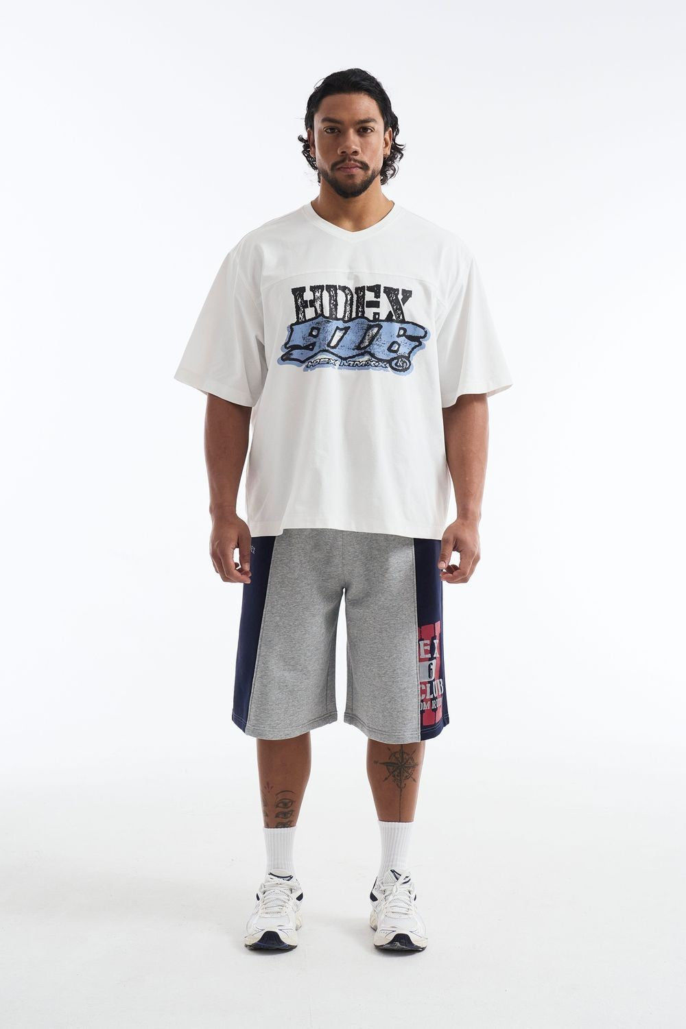 HDEX Baju Korea Olahraga Core Combi Sorona Mesh Short Sleeve White