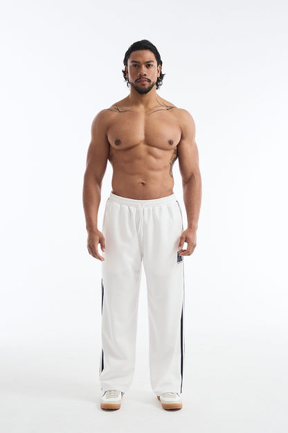 HDEX Celana Korea Olahraga Crack Printed Track Pants White Pria Fitness