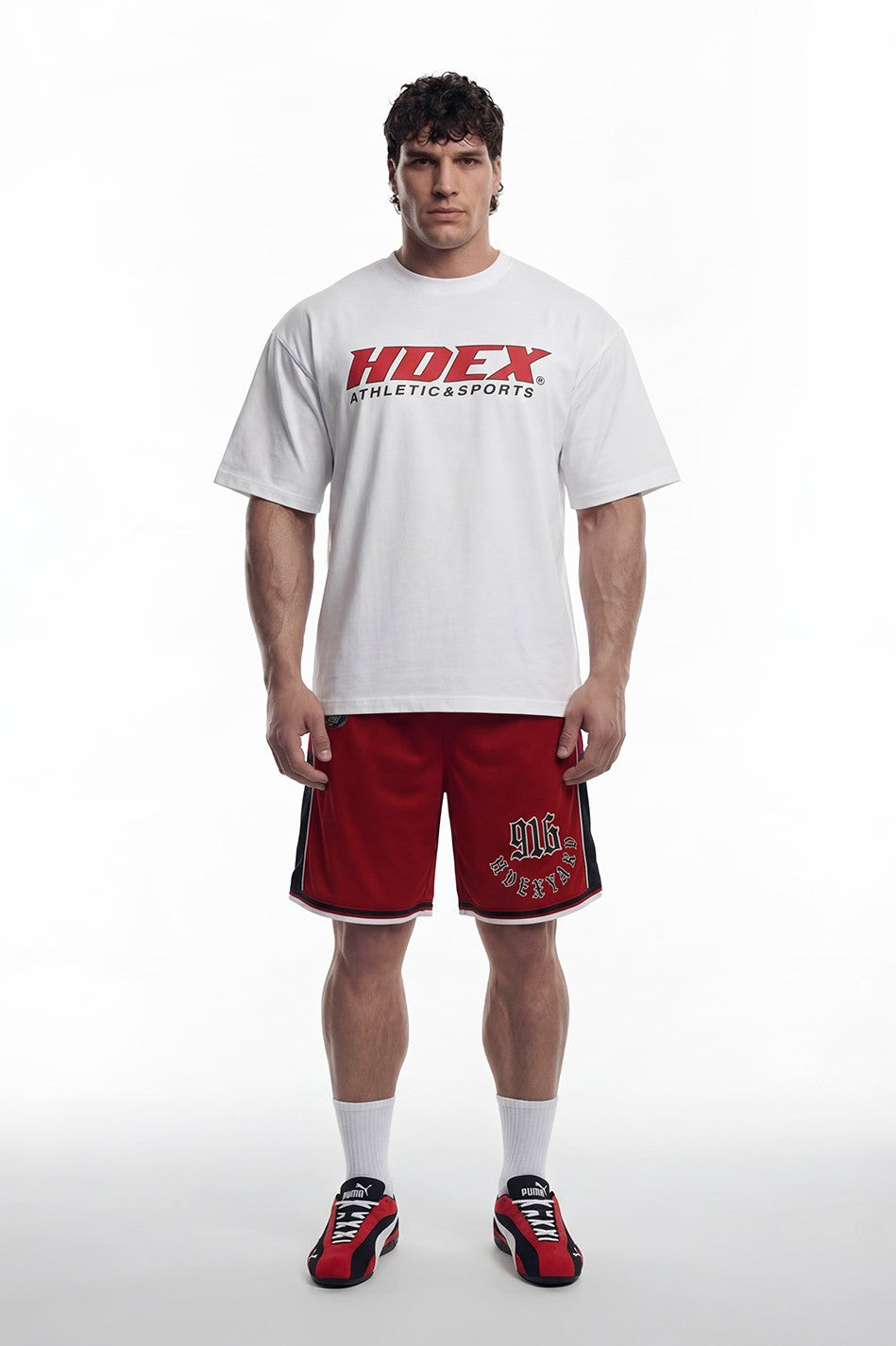 HDEX Baju Korea Olahraga Origin Short Sleeve White Pria Fitness