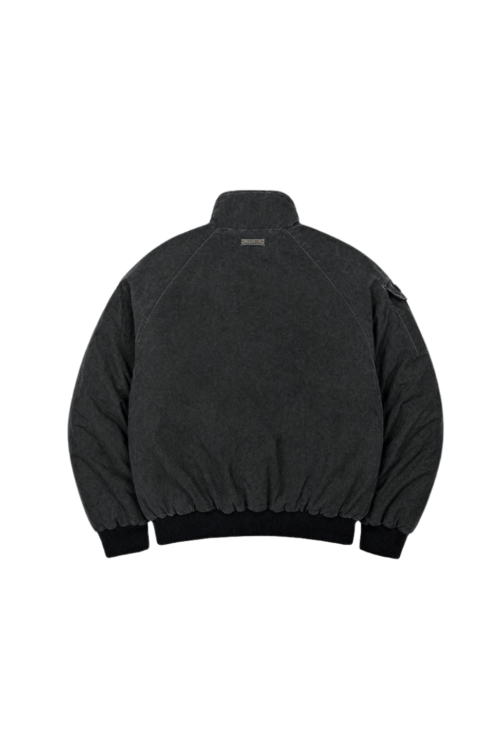 HDEX Jaket Korea Olahraga Washed Bomber Jacket Charcoal Pria Wanita Fitness