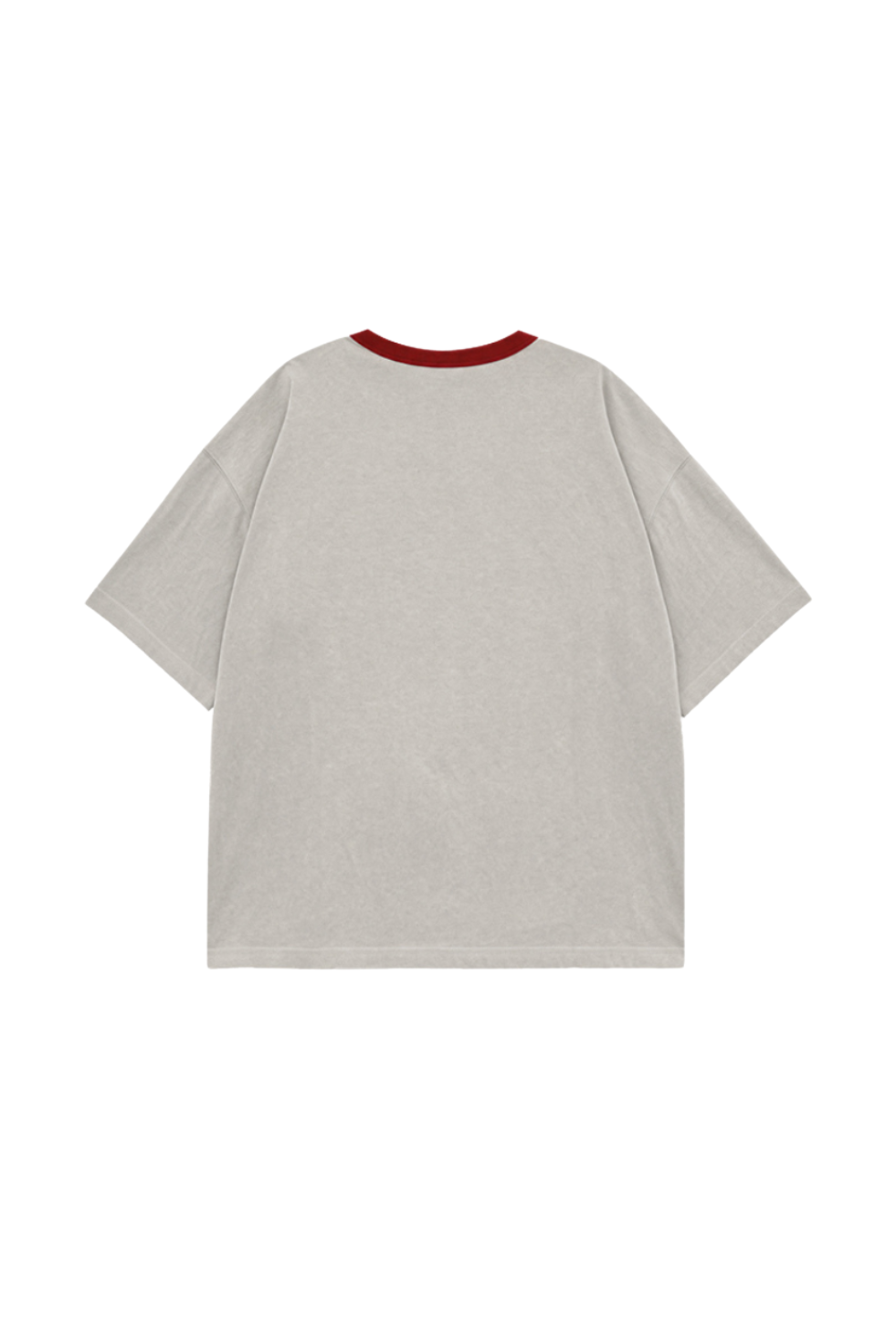 HDEX Baju Korea Olahraga Division Dirty Washed Short Sleeve Ash Cream Pria Fitness