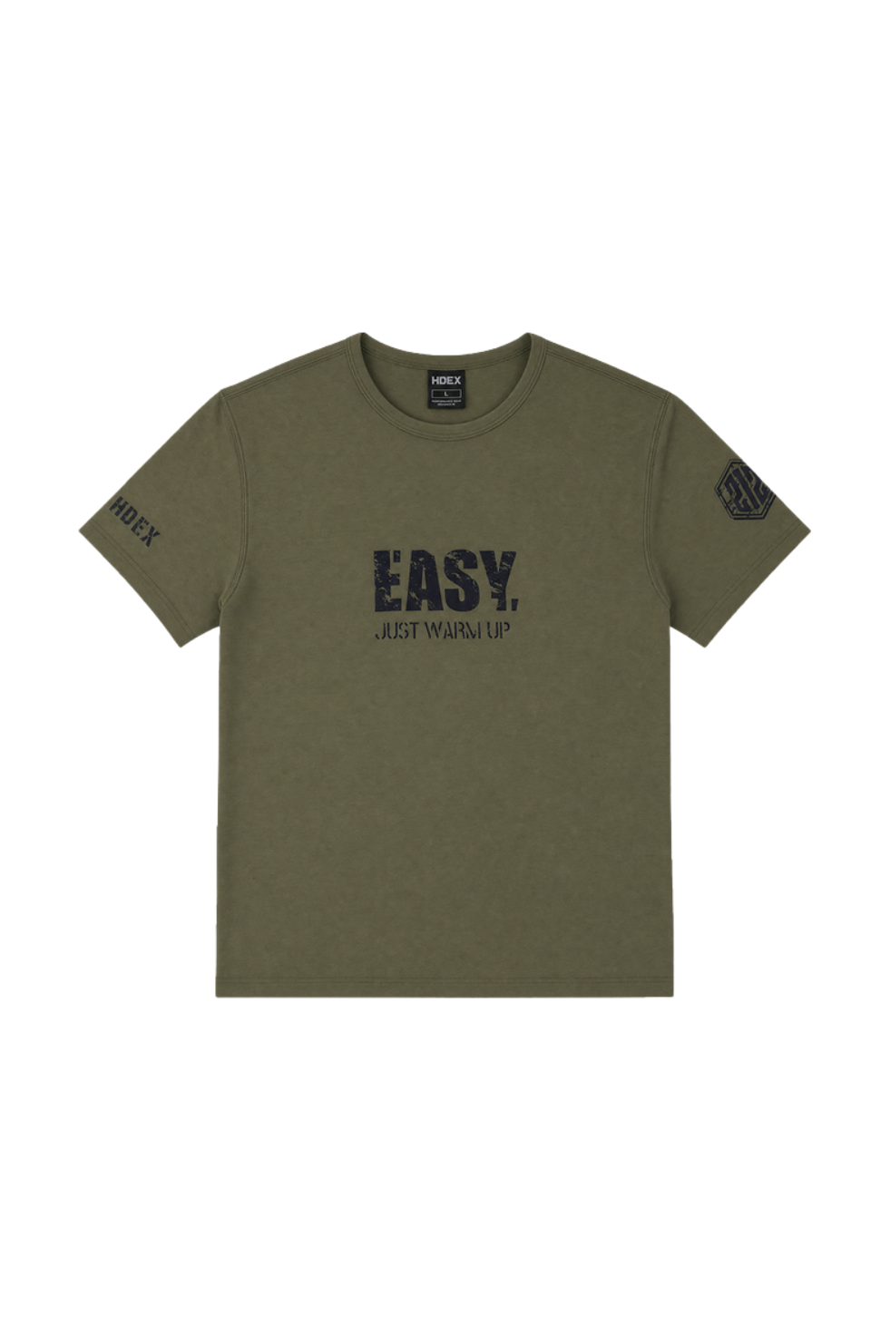 HDEX Baju Korea Olahraga EJWU Muscle Fit Short Sleeve Khaki Pria Fitness