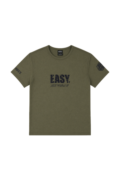 HDEX Baju Korea Olahraga EJWU Muscle Fit Short Sleeve Khaki Pria Fitness