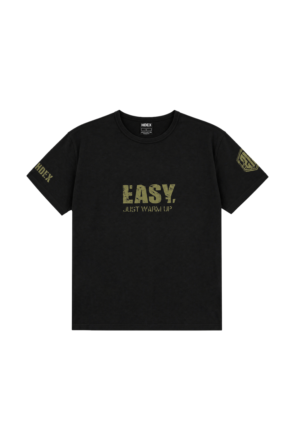 HDEX Baju Korea Olahraga EJWU Muscle Fit Short Sleeve Black Pria Fitness