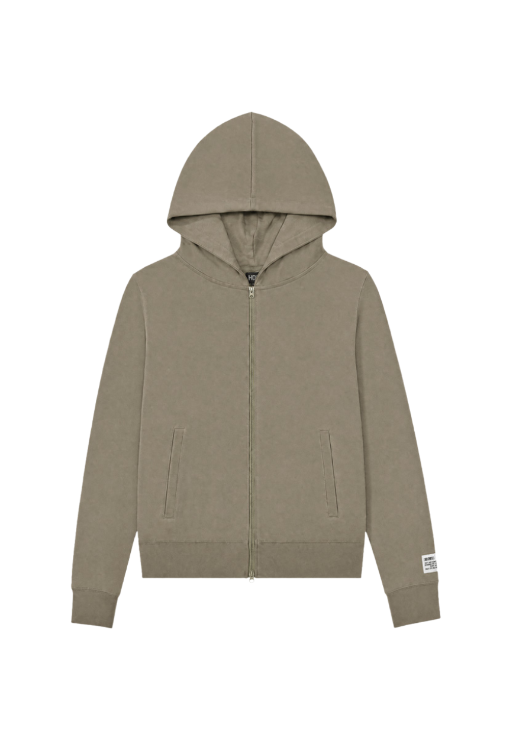 HDEX Jaket Korea Olahraga Move Cotton Slim Hoodie Zip-Up W Sand Beige Wanita Fitness