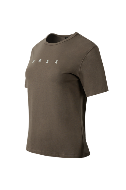 HDEX Baju Korea Olahraga Womens Mond Standard Fit Short Sleeve Taupe Wanita Fitness
