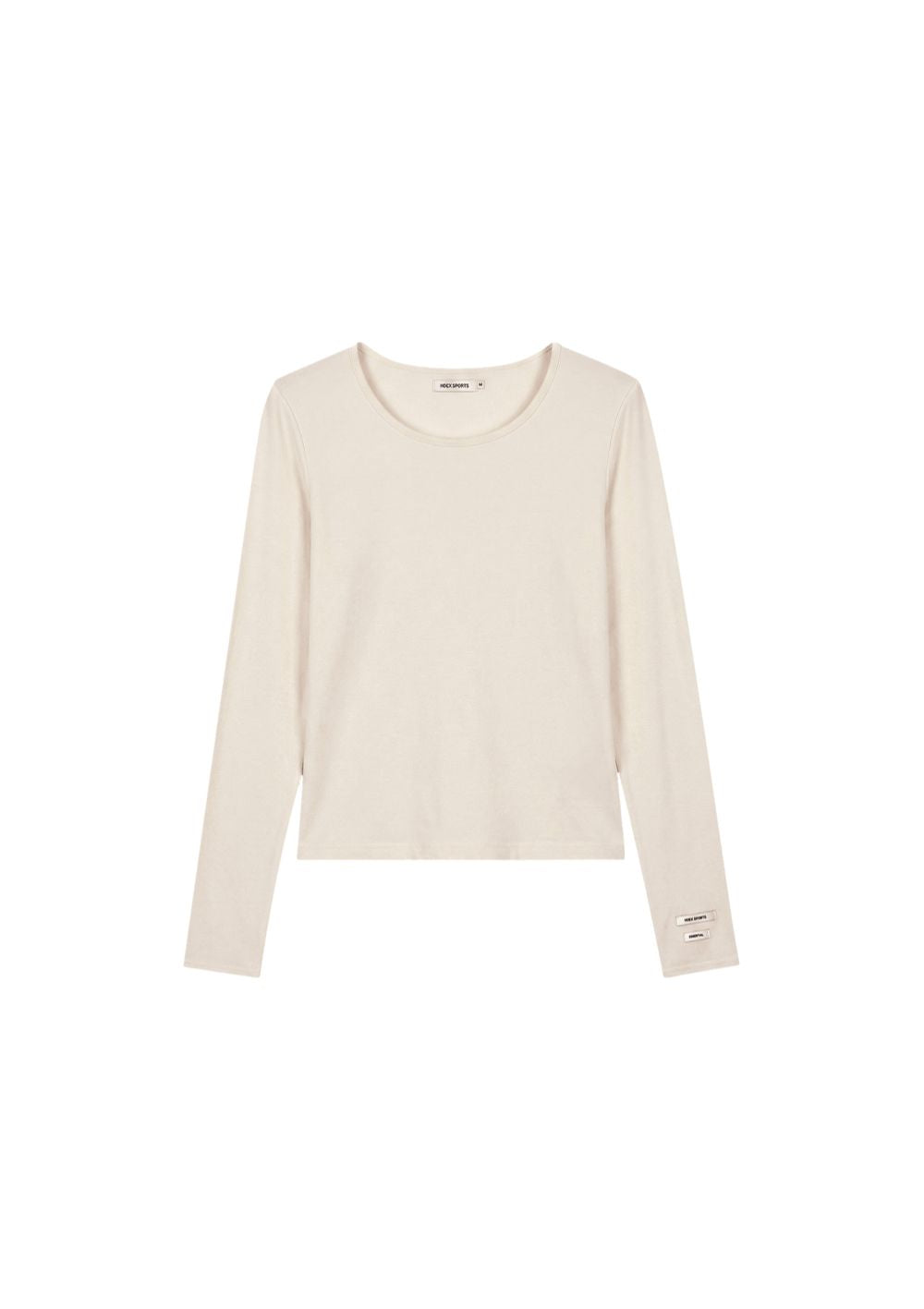 HDEX Baju Korea Olahraga Essential Modal 2 Label Long Sleeve Ash Cream Wanita Fitness