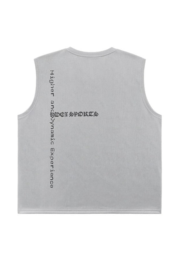 HDEX Baju Korea Olahraga Old Legacy Sorona Mesh Sleeveless Ash Cream Pria Fitness