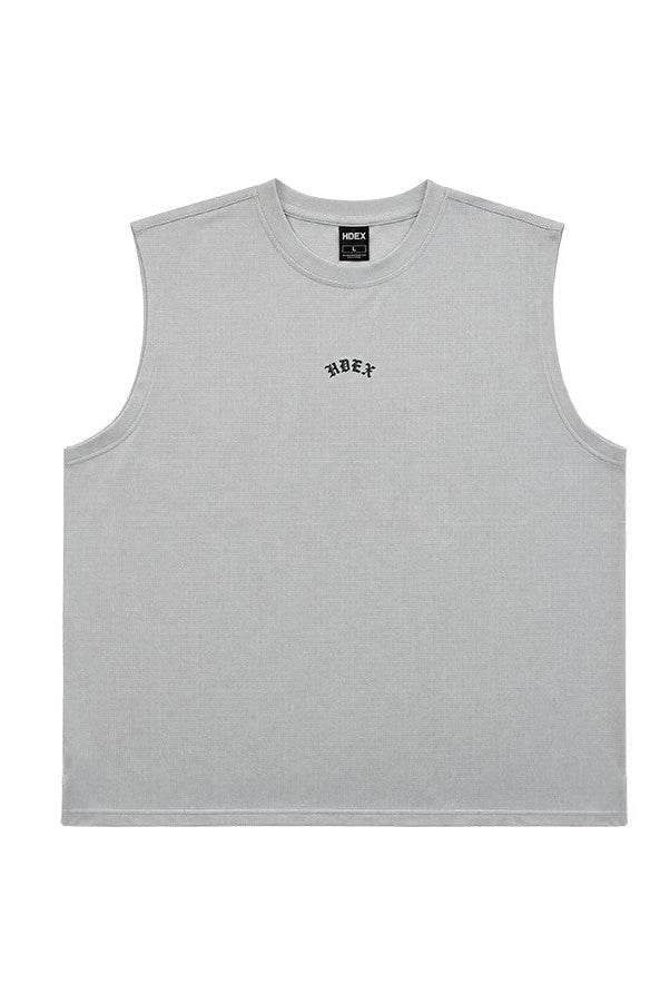 HDEX Baju Korea Olahraga Old Legacy Sorona Mesh Sleeveless Ash Cream Pria Fitness